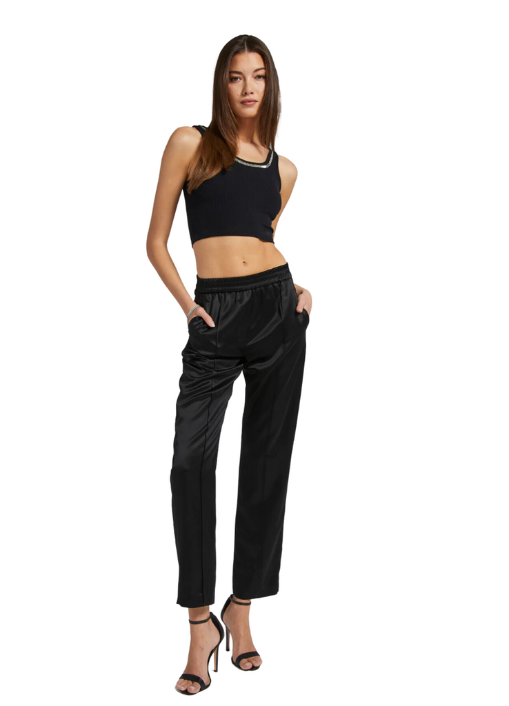 hollis satin elastic waist relaxed fit pants by generation love