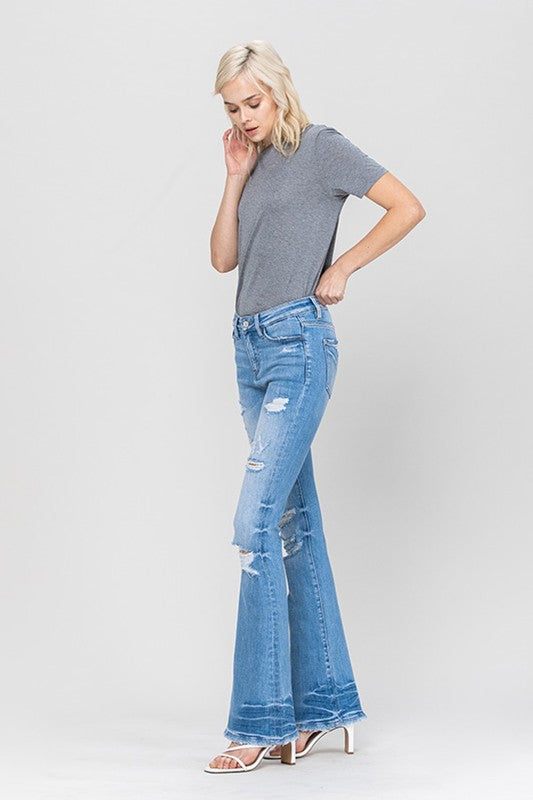 Mid Rise Flared Jeans By VERVET