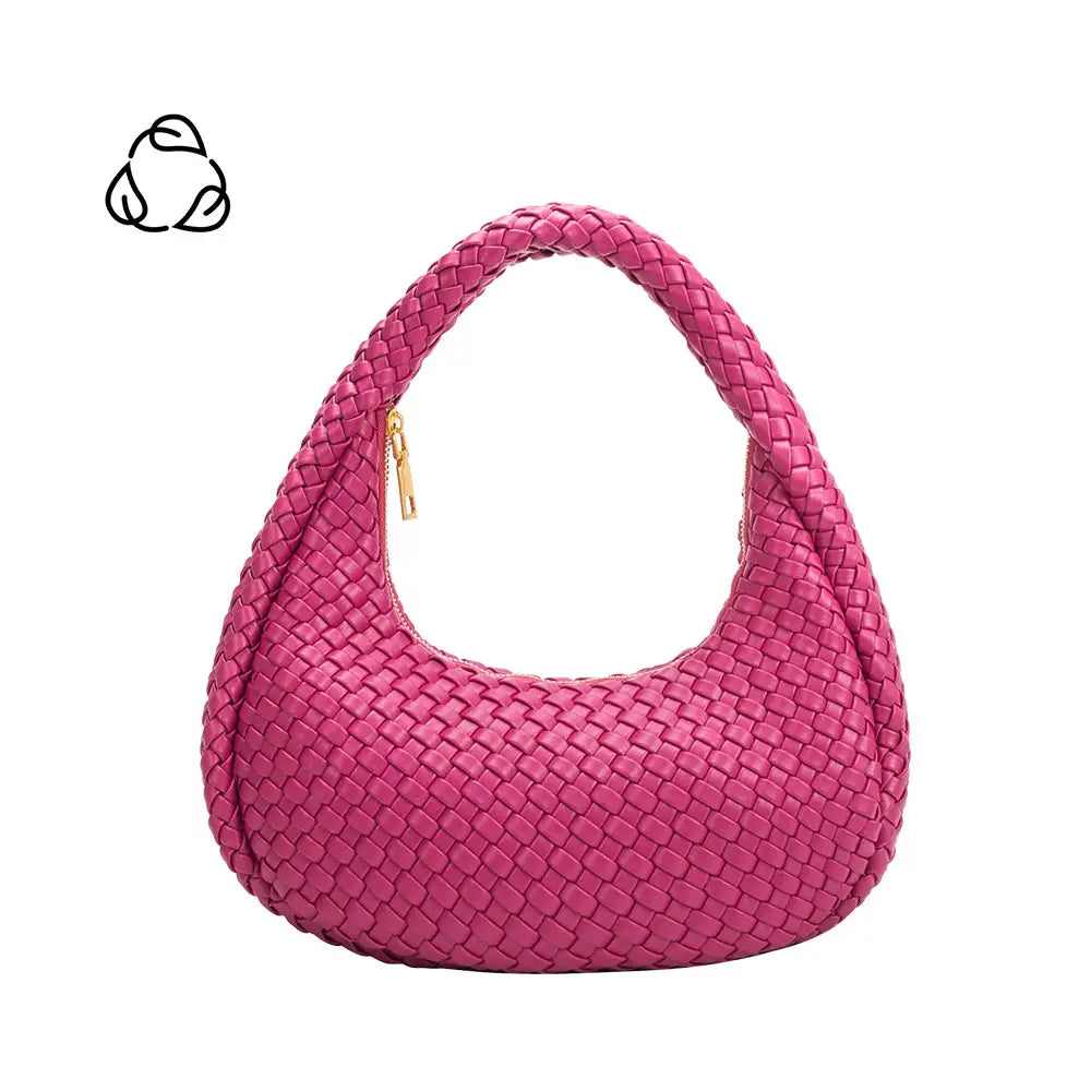 woven shoulder bag in orchid by melie bianco