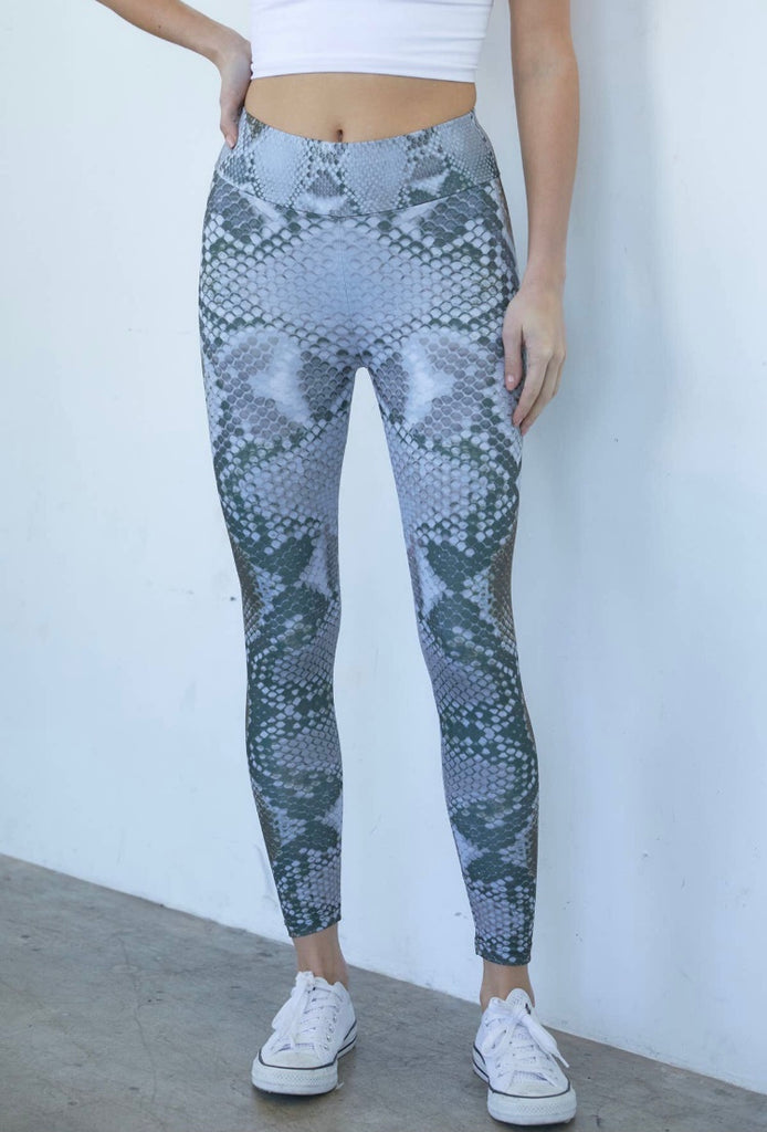THISTLE AND MAIN Snakeskin Print Leggings Cinched Back - FINAL SALE