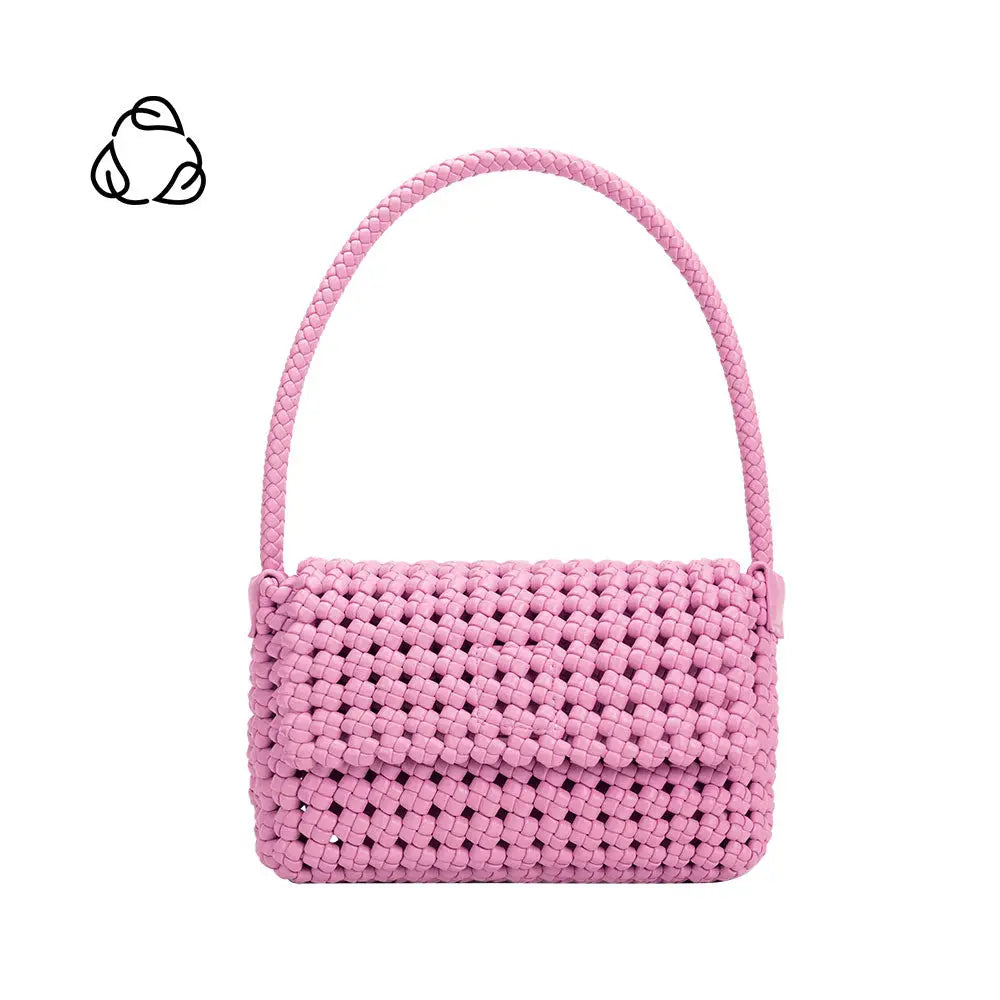 crochet vegan leather bag in lilac by melie bianco
