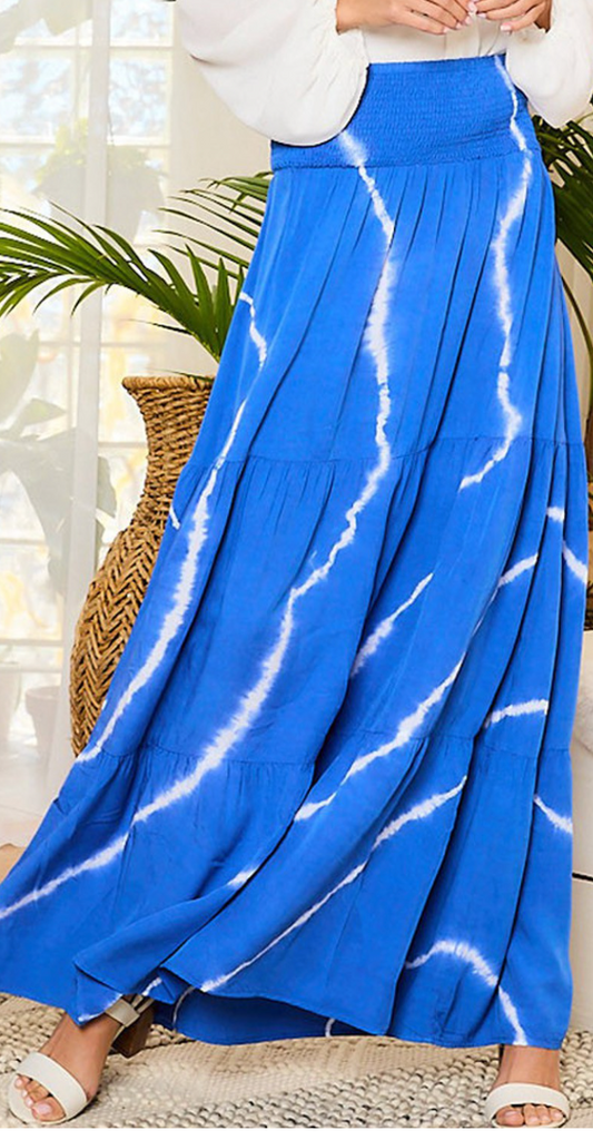 MAIN STRIP Tie Dye Maxi Skirt - Blue - FINAL SALE