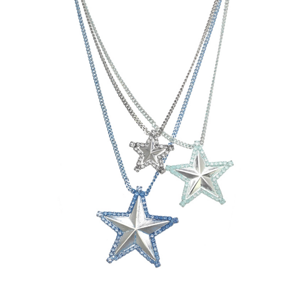 THISTLE AND MAIN Cowboy Blues Triple Star Necklace