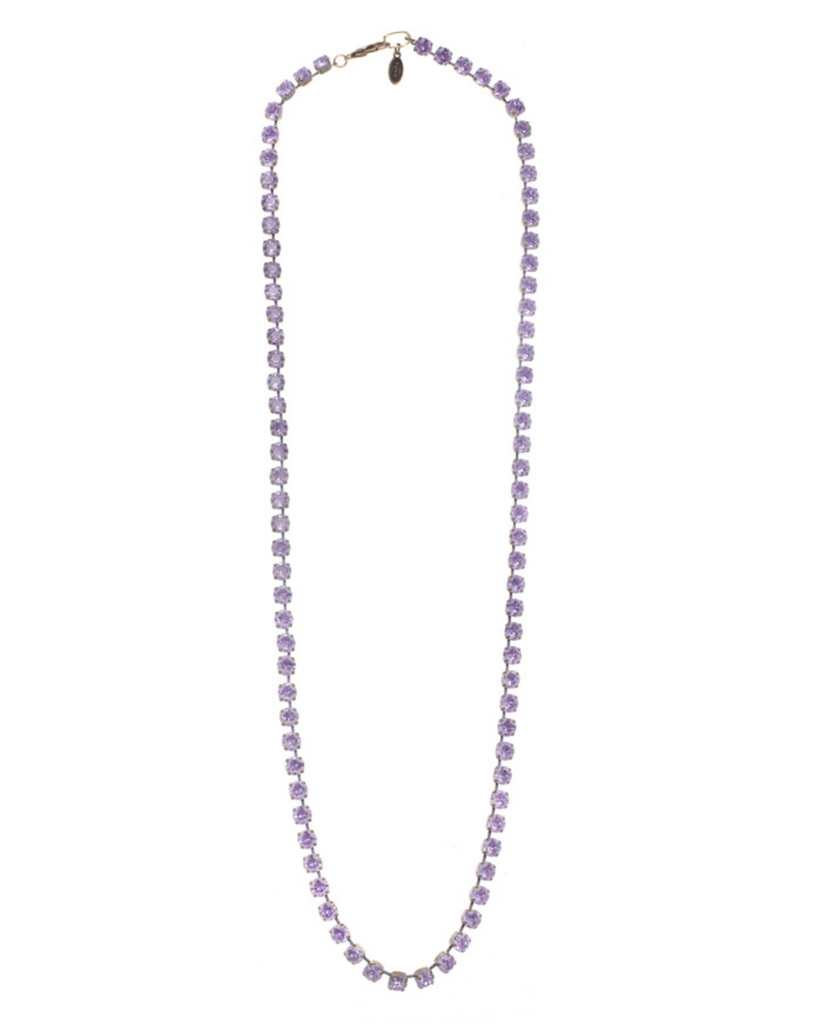 THISTLE AND MAIN Oversized Crystal Glam Necklace - Purple