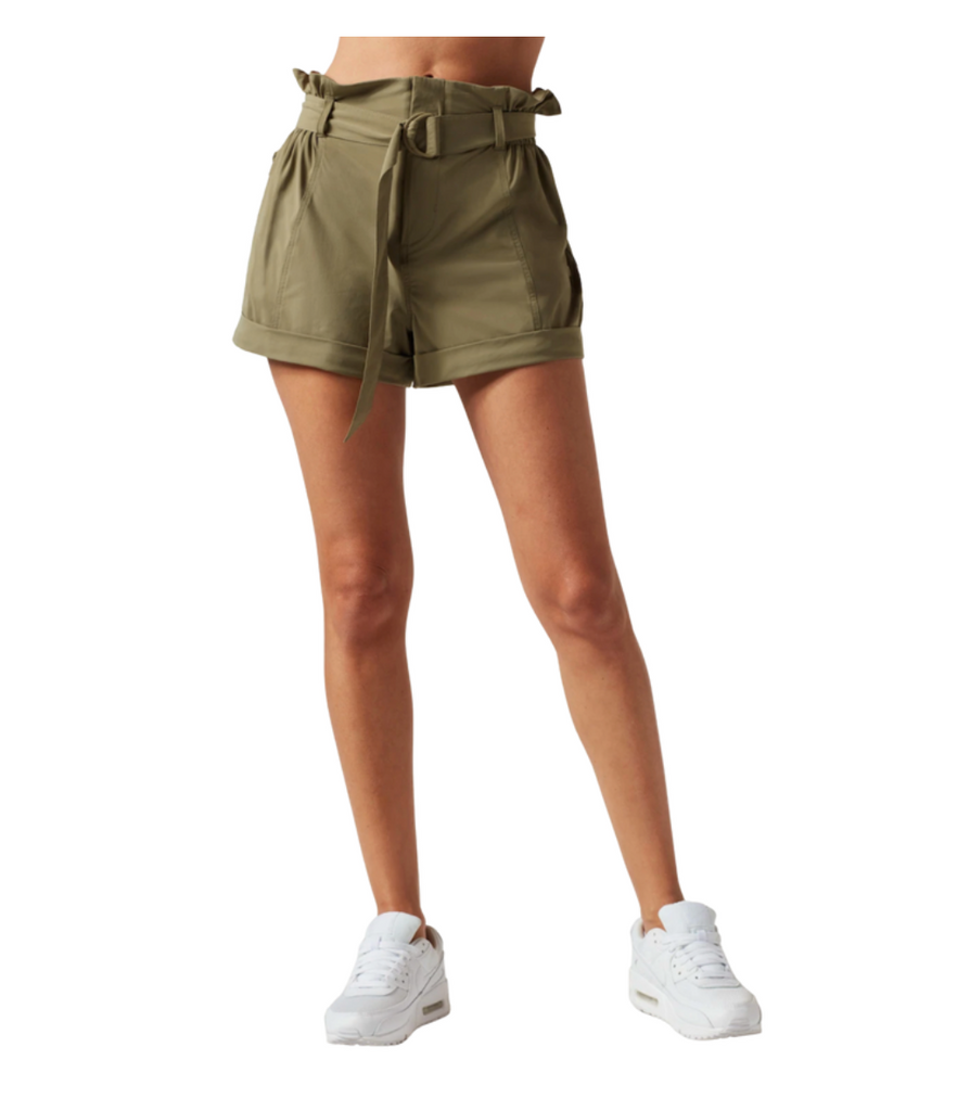 mastermind shorts belted paperbag waist cuffed shorts