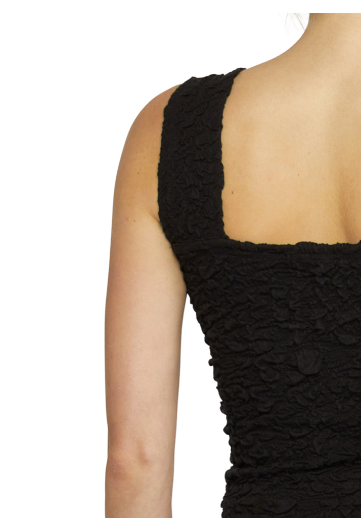 square neck sleeveless textured top