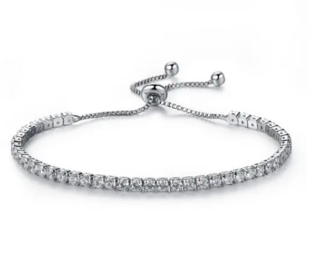 adjustable crystal tennis bracelet