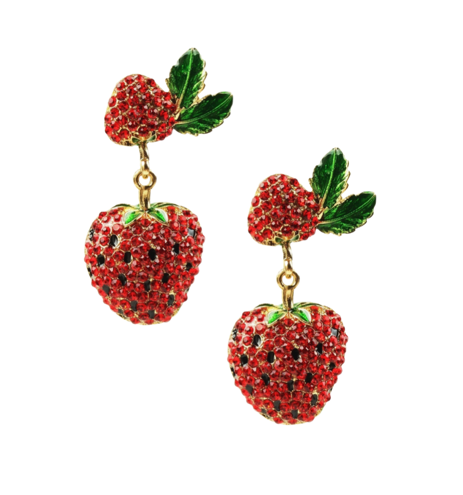 strawberry fruit drop earrings