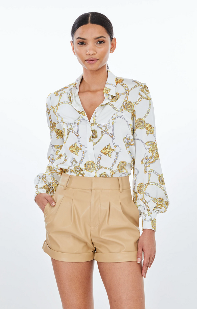 gold chain print blouse by generation love