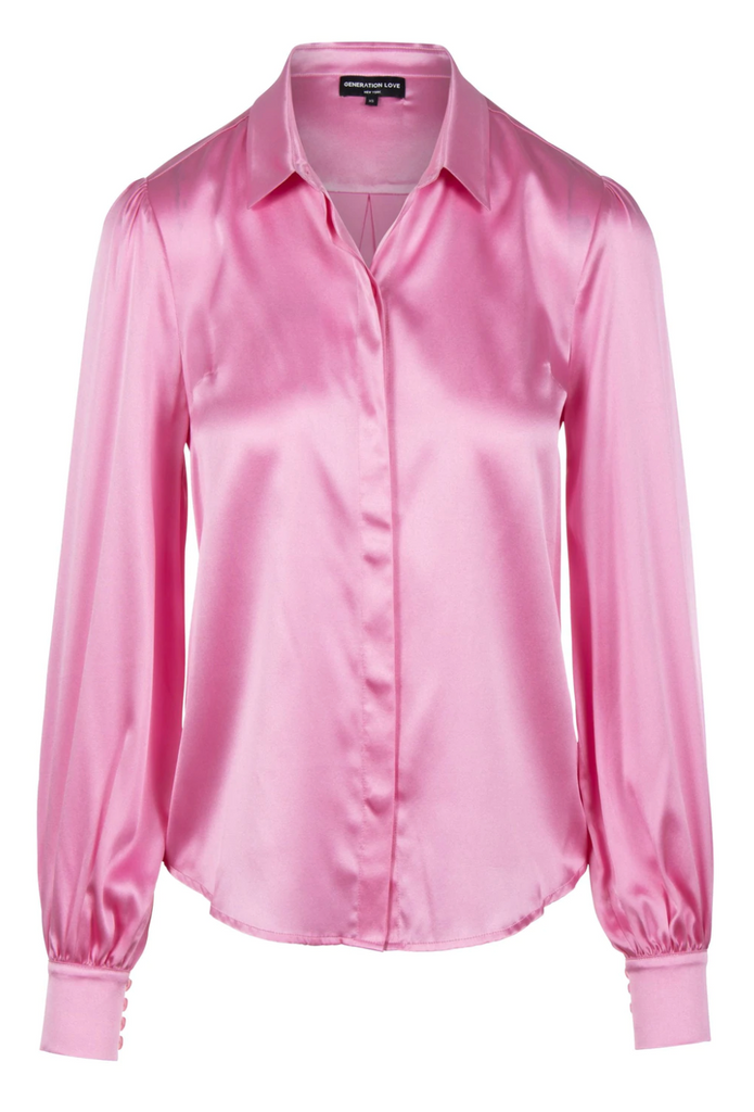 charmeuse blouse in candy pink