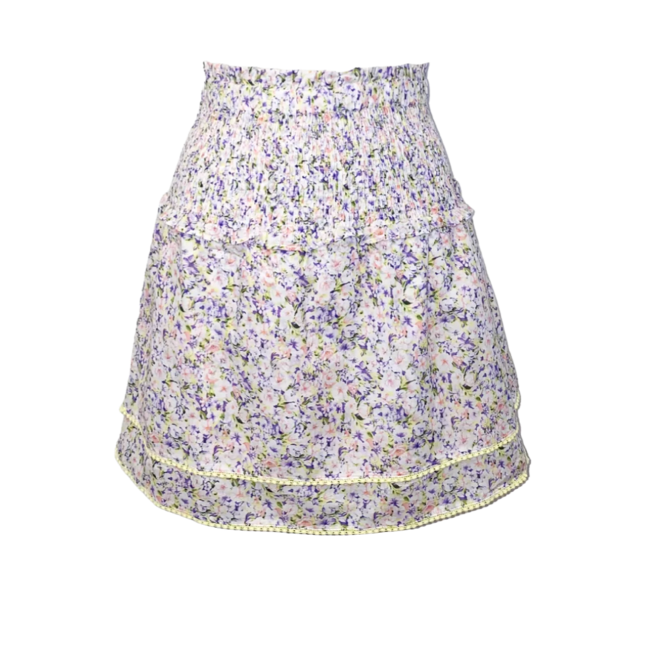floral smocked waistband ruffle detail skirt by heartloom