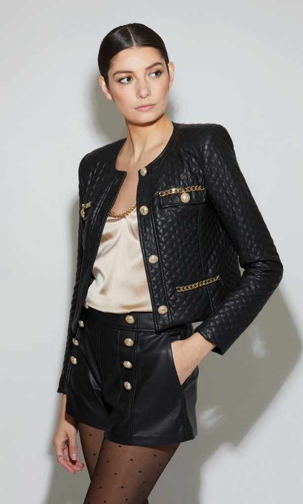 quilted vegan leather jacket by generation love