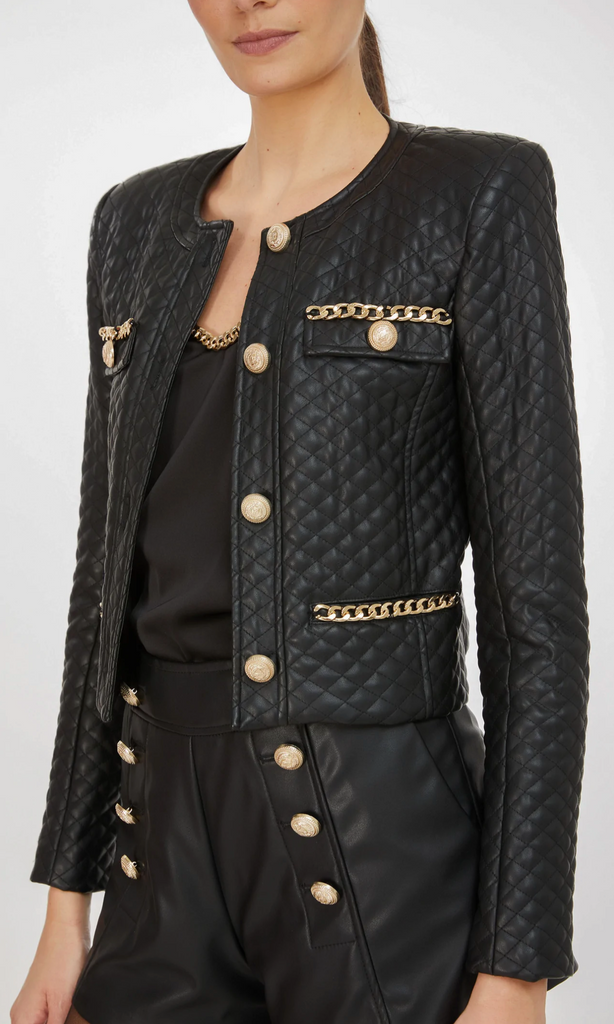 quilted vegan leather jacket by generation love