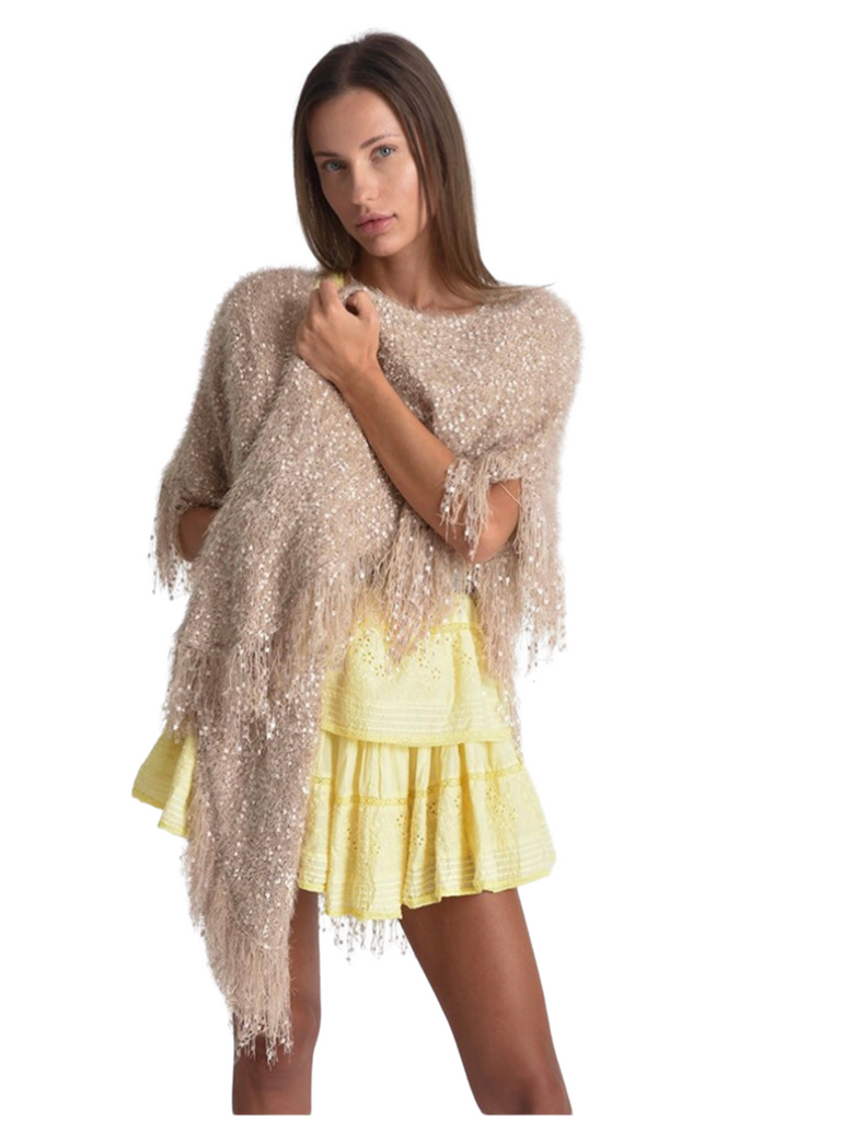 shawl wrap with gold and fringe accents muche et muchette thistle and main online boutique