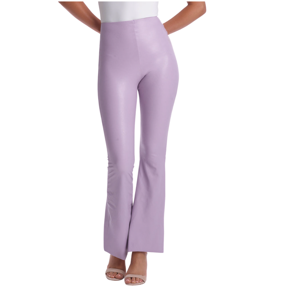 faux leather flare legging by commando in lavender