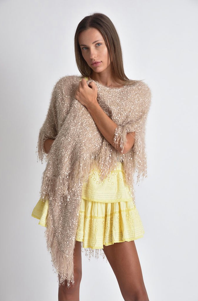 shawl wrap with gold and fringe accents muche et muchette thistle and main online boutique 