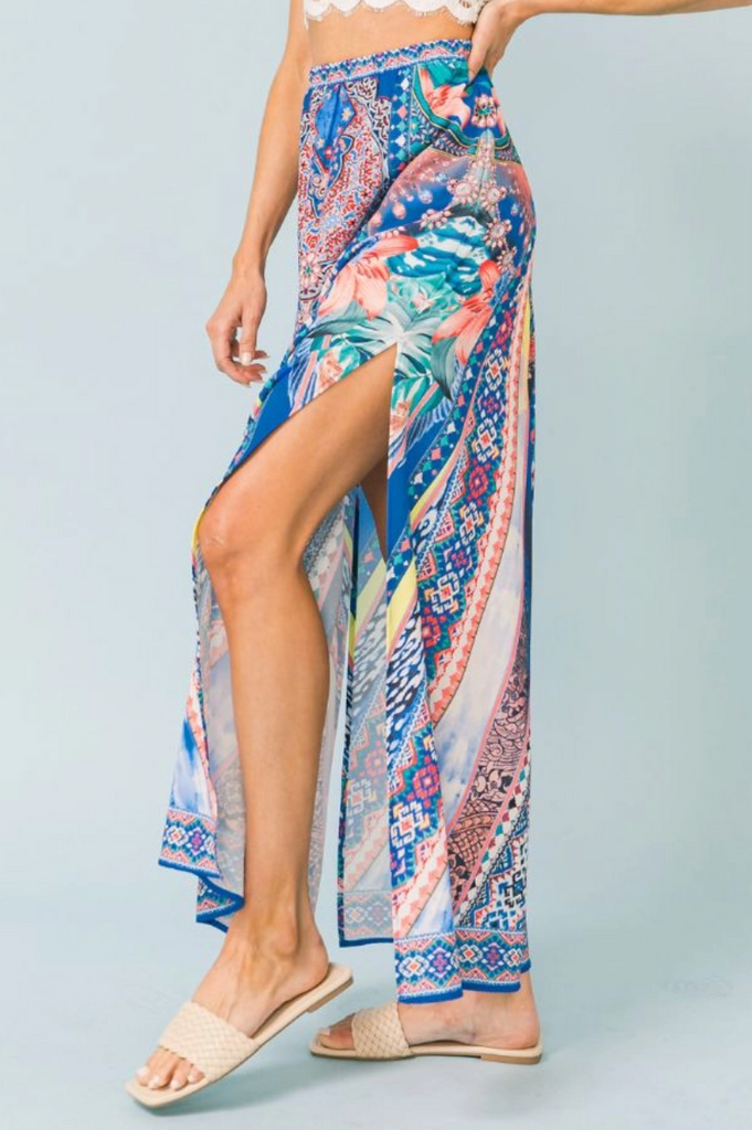 THISTLE AND MAIN Jewel Print Maxi Skirt